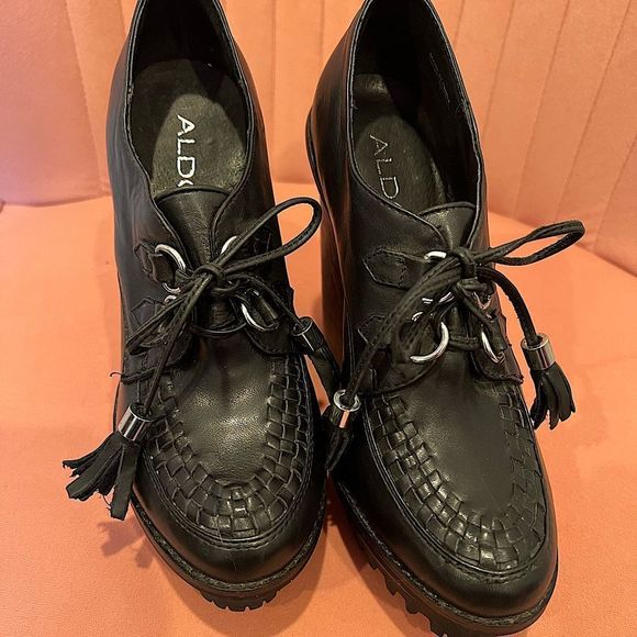 Aldo Black and Brown Wedge Shoes - Picture 3 of 7